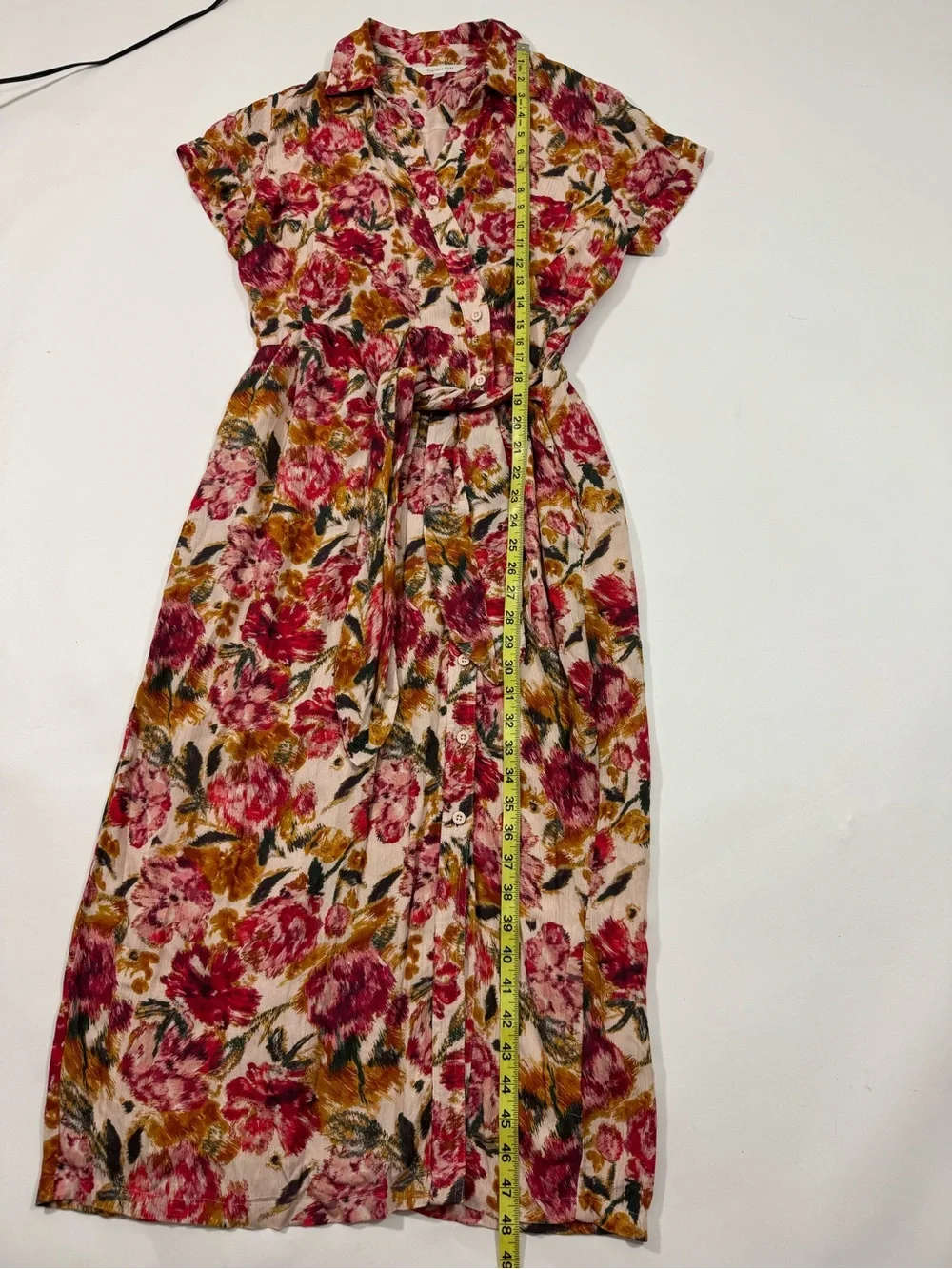 Garnet Hill Anya Tie Front Crepe Midi Dress